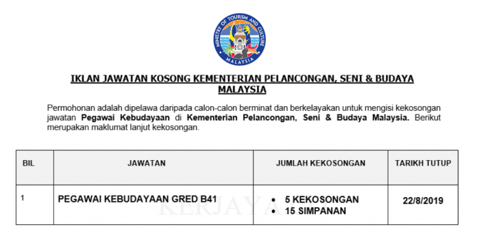 Kementerian Pelancongan, Seni & Budaya Malaysia Kementerian Pelancongan, Seni & Budaya Malaysia