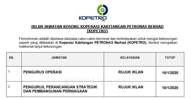 Koperasi Kakitangan PETRONAS Berhad (KOPETRO)