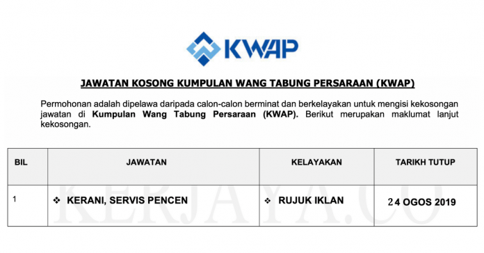 Kumpulan Wang Persaraan (KWAP) (1) Kumpulan Wang Persaraan (KWAP) (1)