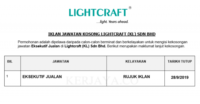 Lightcraft ~ Eksekutif Jualan