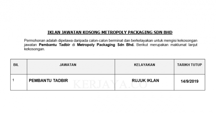 Metropoly Packaging Sdn Bhd Metropoly Packaging Sdn Bhd