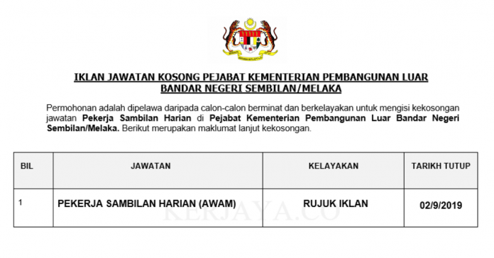 Pejabat Kementerian Pembangunan Luar Bandar Negeri Sembilan_Melaka Pejabat Kementerian Pembangunan Luar Bandar Negeri Sembilan/Melaka