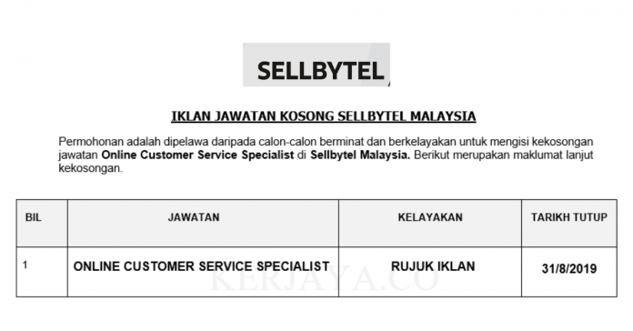 Sellbytel Malaysia Sellbytel Malaysia ~ Online Customer Service Specialist