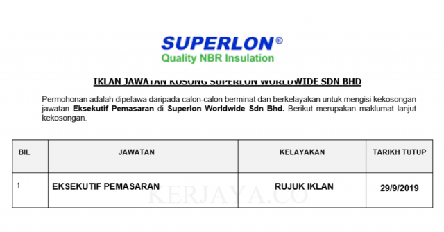 Superlon Worldwide ~ Eksekutif Pemasaran