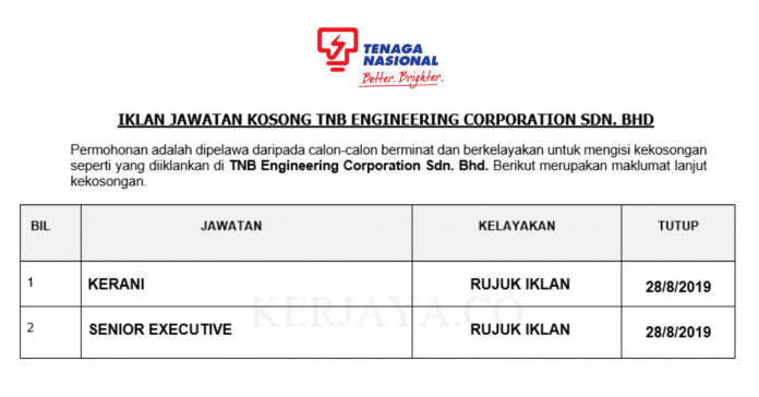 TNB Engineering Corporation Sdn. Bhd TNB Engineering Corporation ~ Kerani