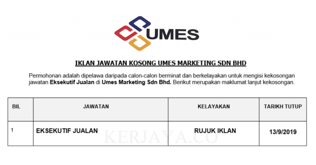 Umes Marketing ~ Eksekutif Jualan
