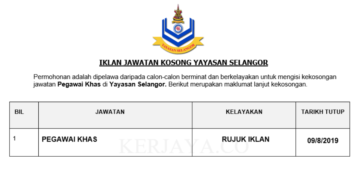 Permohonan Yayasan Selangor 2019 Rasmi Su1