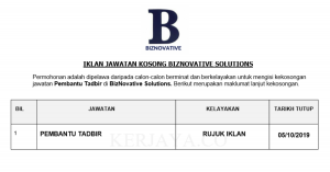 BizNovative Solutions • Kerja Kosong Kerajaan