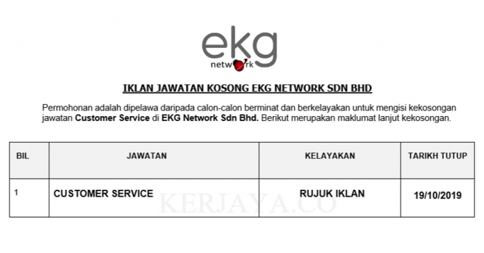 EKG Network Sdn Bhd EKG Network ~ Customer Service