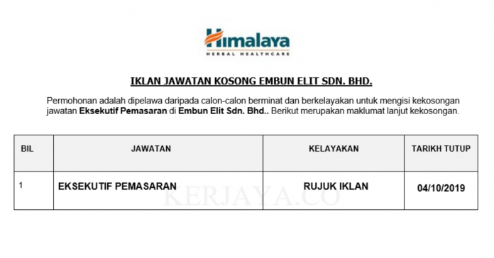 Embun Elit Sdn. Bhd. Embun Elit ~ Eksekutif Pemasaran