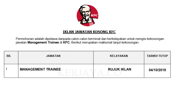 KFC (1) KFC ~ Management Trainee