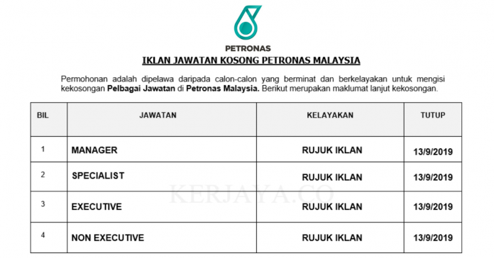 Petronas Malaysia Petronas Malaysia ~ Pelbagai Kekosongan Jawatan