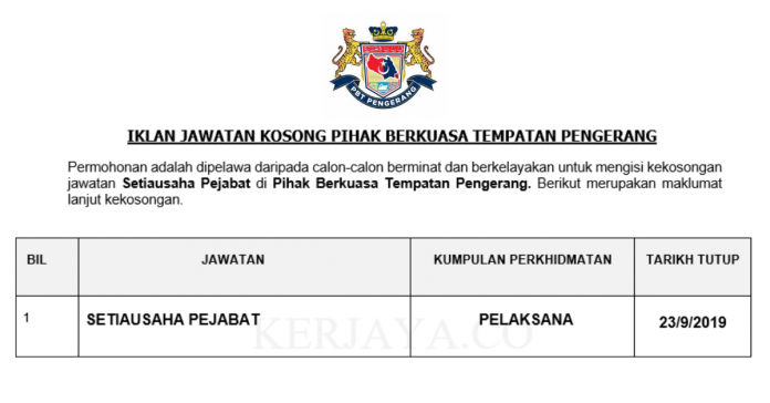 Pihak Berkuasa Tempatan Pengerang Pihak Berkuasa Tempatan Pengerang ~ Setiausaha Pejabat
