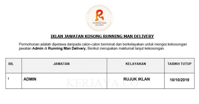 Running Man Delivery Running Man Delivery ~ Admin