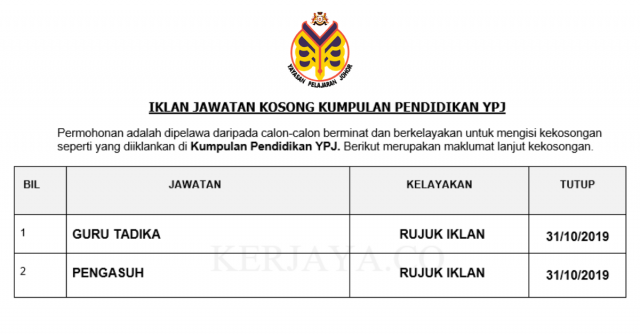 Guru Tadika & Pengasuh Yayasan Pelajaran Johor