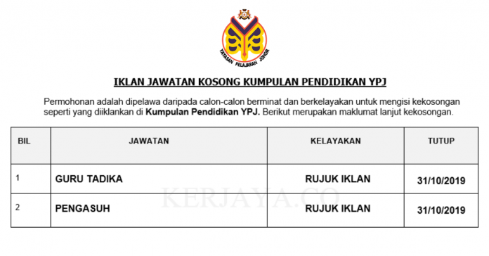 Kumpulan Pendidikan YPJ Guru Tadika & Pengasuh Yayasan Pelajaran Johor