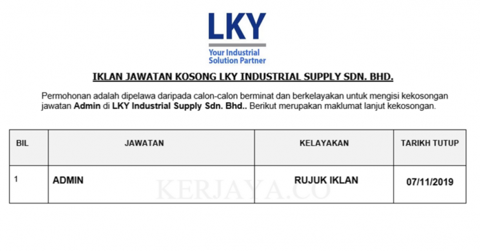 LKY Industrial Supply Sdn. Bhd. LKY Industrial Supply ~ Admin
