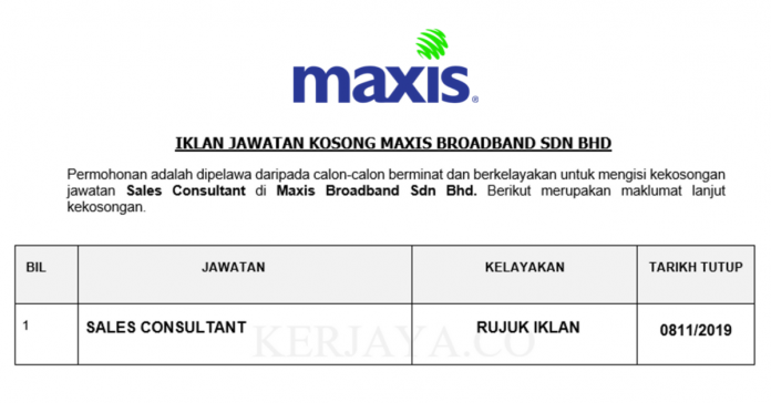 Maxis Broadband Sdn Bhd Maxis Broadband ~ Sales Consultant