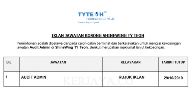 ShineWing TY Teoh ~ Audit Admin
