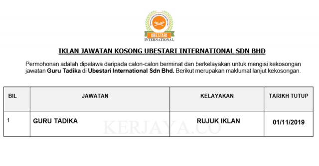 Ubestari International ~ Guru Tadika
