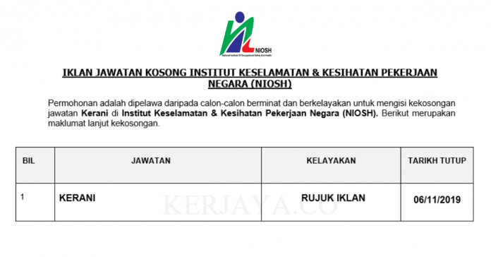 Institut Keselamatan & Kesihatan Pekerjaan Negara (NIOSH) Institut Keselamatan & Kesihatan Pekerjaan Negara (NIOSH)