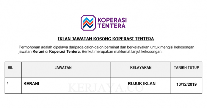 Koperasi Tentera Koperasi Tentera ~ Kerani