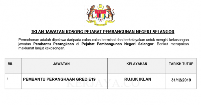 Pejabat Pembangunan Negeri Selangor Pejabat Pembangunan Negeri Selangor ~ Pembantu Perangkaan