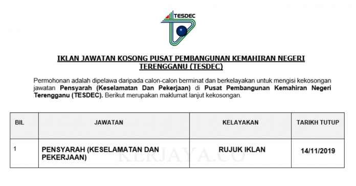 Pusat Pembangunan Kemahiran Negeri Terengganu (TESDEC) Pusat Pembangunan Kemahiran Negeri Terengganu (TESDEC)