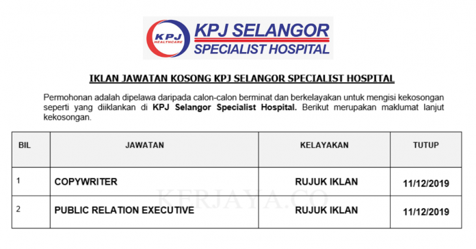 KPJ Selangor Specialist Hospital KPJ Selangor Specialist Hospital ~ Copywriter & Public Relation Executive