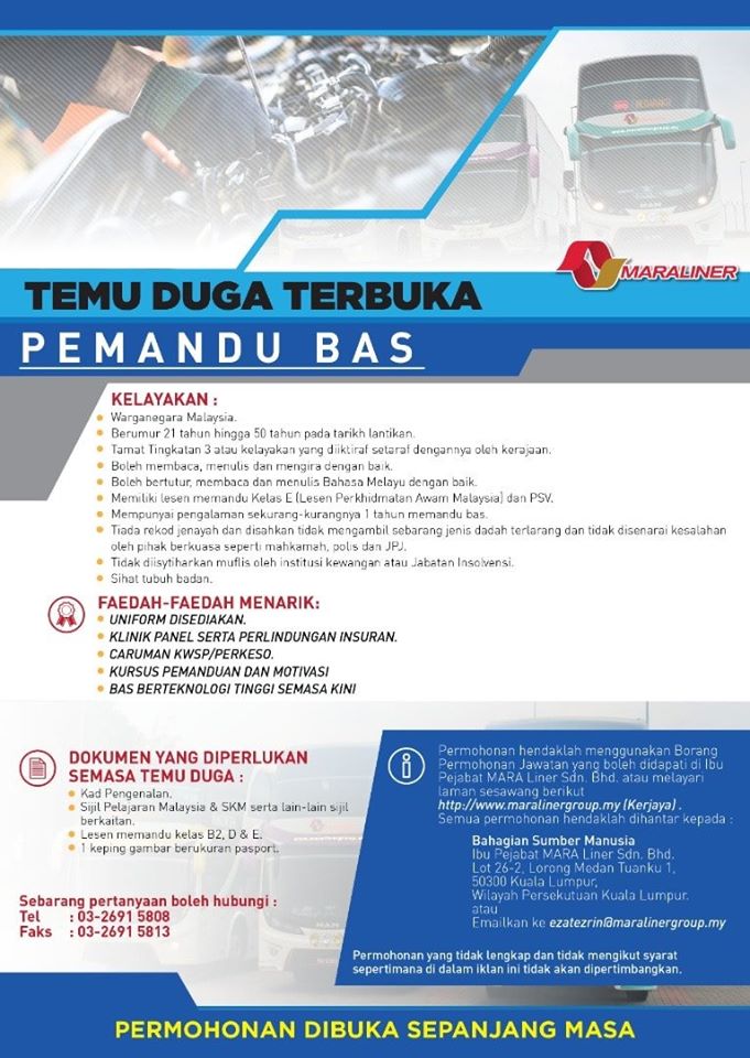 Iklan Jawatan Kosong Mara Liner Sdn Bhd • Kerja Kosong ...