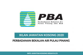 Perbadanan Bekalan Air Pulau Pinang (PBA) ~ Kerani & Juruteknik