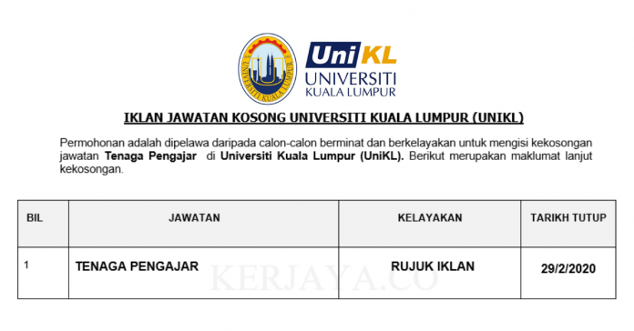 Universiti Kuala Lumpur (UniKL) Tenaga Pengajar di Universiti Kuala Lumpur (UniKL)