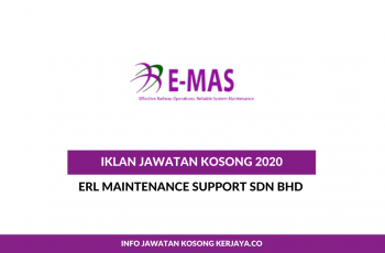 ERL Maintenance Support ~ Pelbagai Jawatan 2020