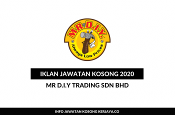 MR D.I.Y Trading ~Pengurus Sumber Manusia, Eksekutif Pemasaran & Pelbagai Jawatan