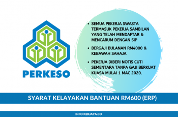 Syarat Layak Terima Bantuan RM600 (ERP)