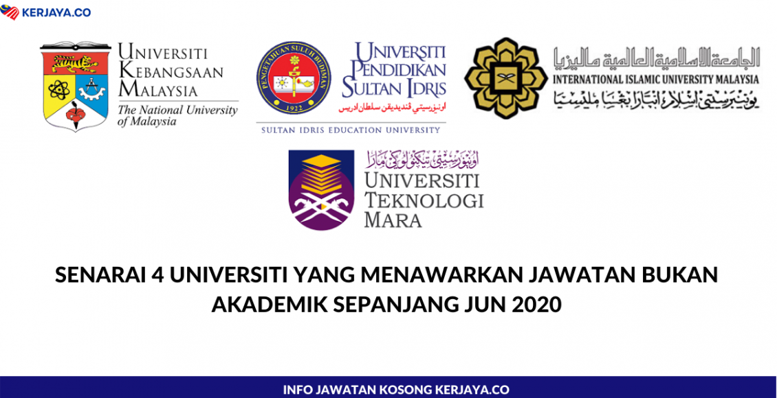 Senarai 4 Universiti Yang Menawarkan Jawatan Bukan Akademik Sepanjang Jun 2020