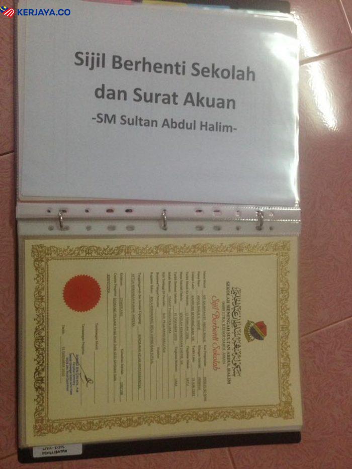 Surat Berhenti Sekolah Menengah