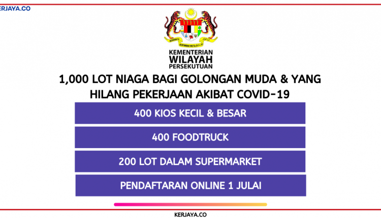1,000 Lot Niaga Bagi Golongan Muda & Yang Hilang Pekerjaan Akibat COVID-19