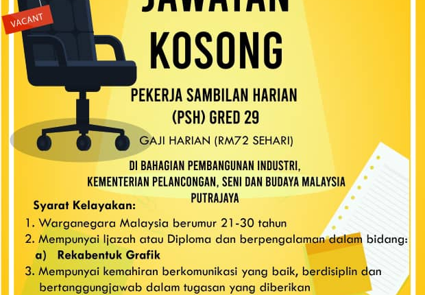 Iklan Jawatan Kosong Kementerian Pelancongan, Seni Dan Budaya Malaysia