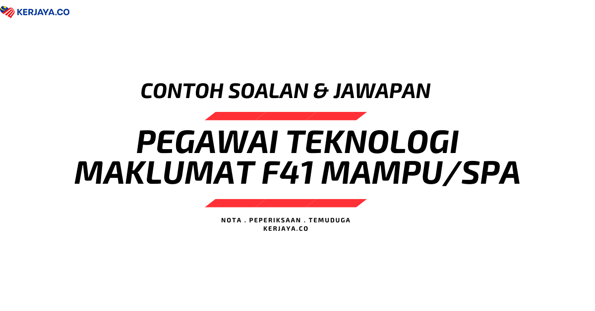 Contoh Soalan Pegawai Teknologi Maklumat F41 MAMPU PSEE SPA/JPA