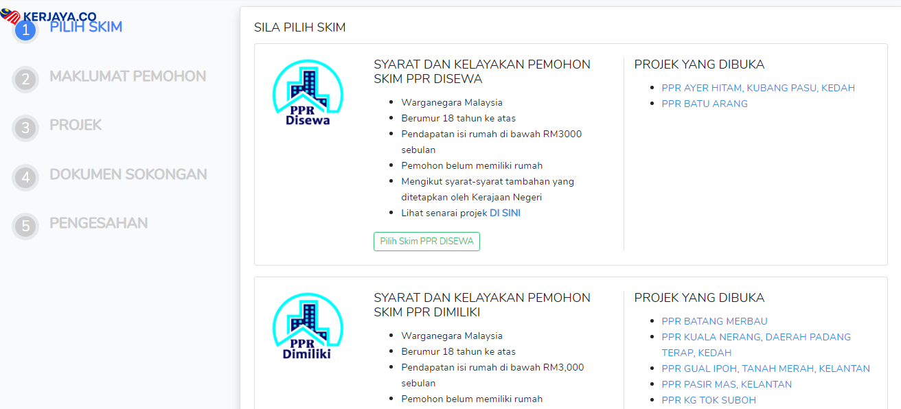 Cara Mohon Perumahan Program Rakyat PPR Secara Online Melalui SPRN