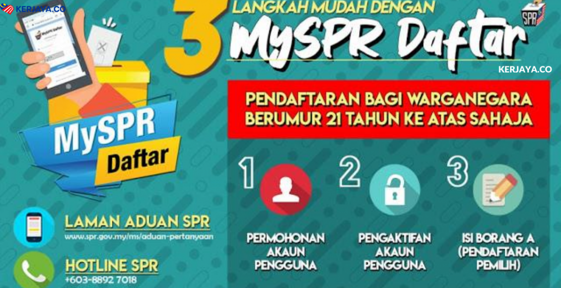 Dah Mendaftar Sebagai Pengundi Ke?Daftar Sekarang Dengan MySPR Daftar. Tak Banyak, 3 Langkah Pendaftaran Je