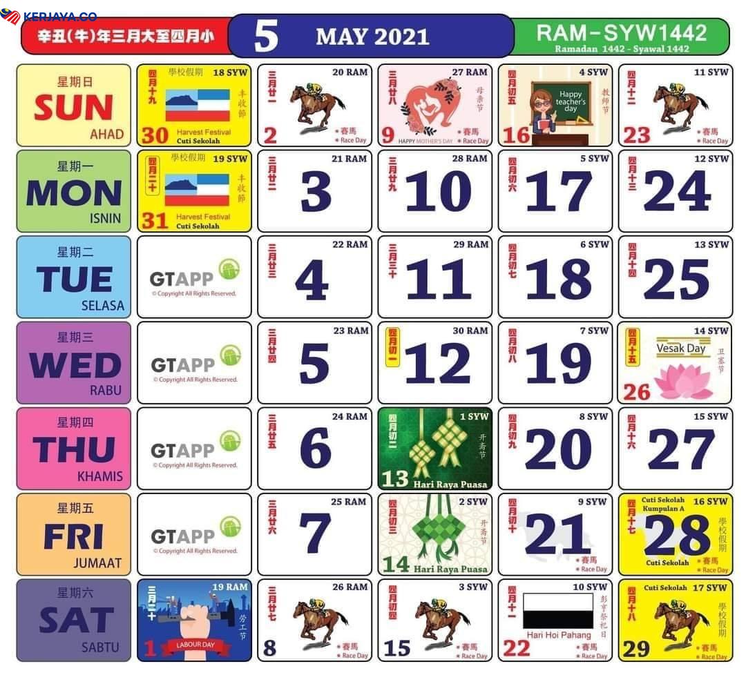 Kalender Mei 2021 Malaysia Yearly Calendar Showing Months For The