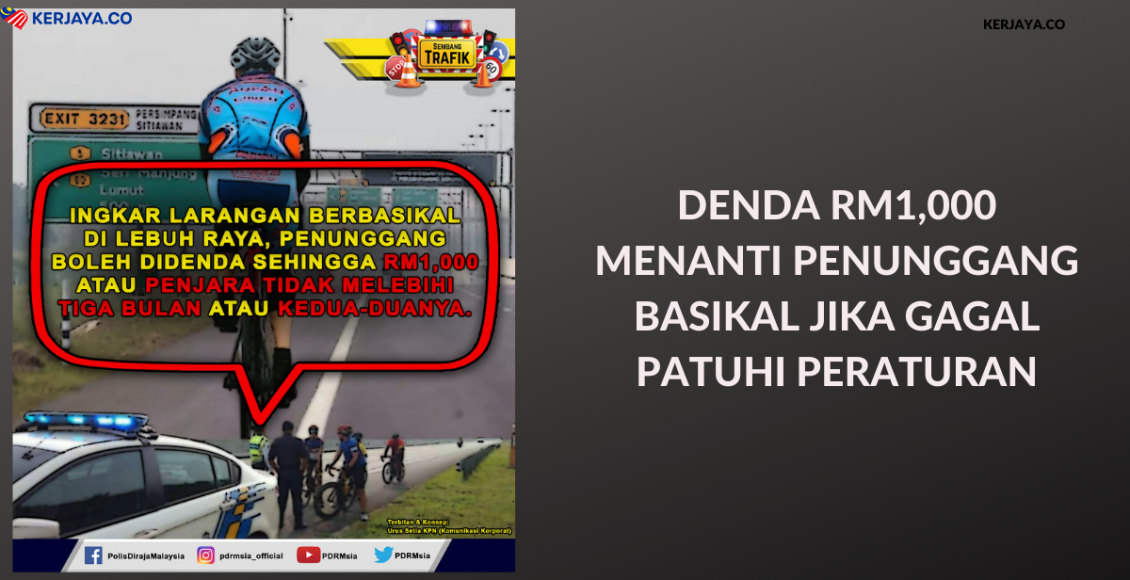 Denda RM1,000 Menanti Penunggang Basikal Jika Gagal Patuhi Peraturan