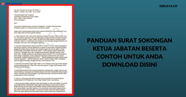 Panduan Surat Sokongan Ketua Jabatan Beserta Contoh Untuk Anda