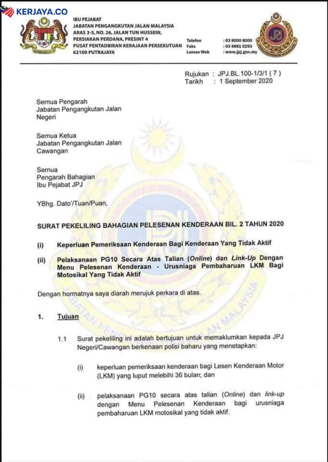 Tiada Lagi Pemeriksaan Kenderaan di PUSPAKOM Sekiranya Cukai Jalan