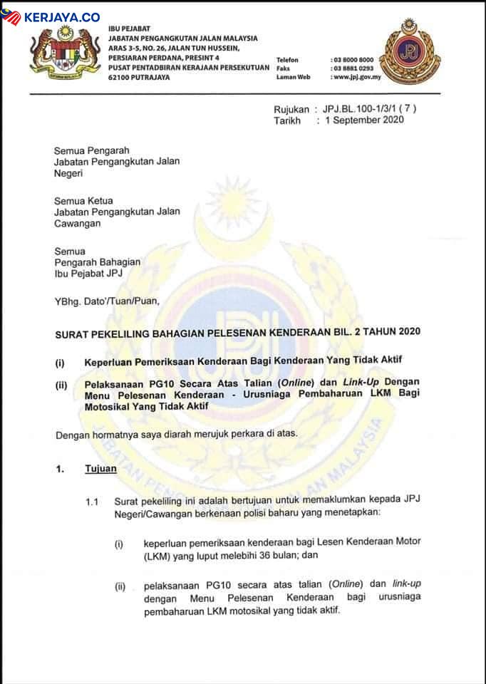 Tiada Lagi Pemeriksaan Kenderaan di PUSPAKOM Sekiranya Cukai Jalan Tamat Tidak Melebihi 3 Tahun