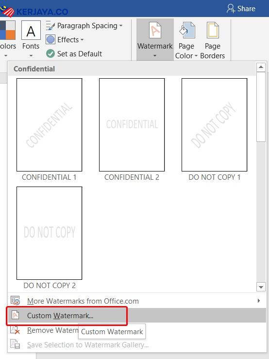 Letakkan Watermark Bergambar Dalam Microsoft Word Dengan ...