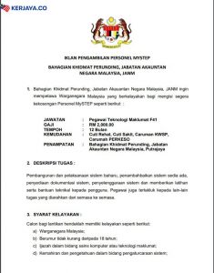 Iklan Jawatan Kosong Jabatan Akauntan Negara Malaysia ...