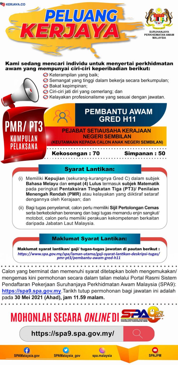 Iklan Jawatan Kosong Pejabat Setiausaha Kerajaan Negeri Sembilan